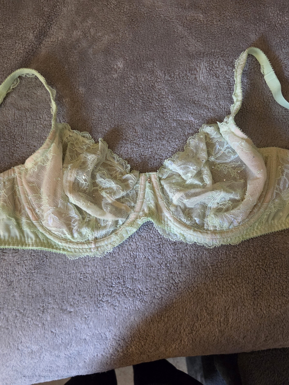 Victoria's Secret Pale Mint Lace Underwire Bra